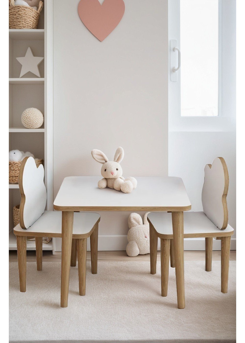 Yaz Sil Yüzeyli Çocuk Aktivite Masa ve Sandalyesi - 1 Masa 2 Sandalye