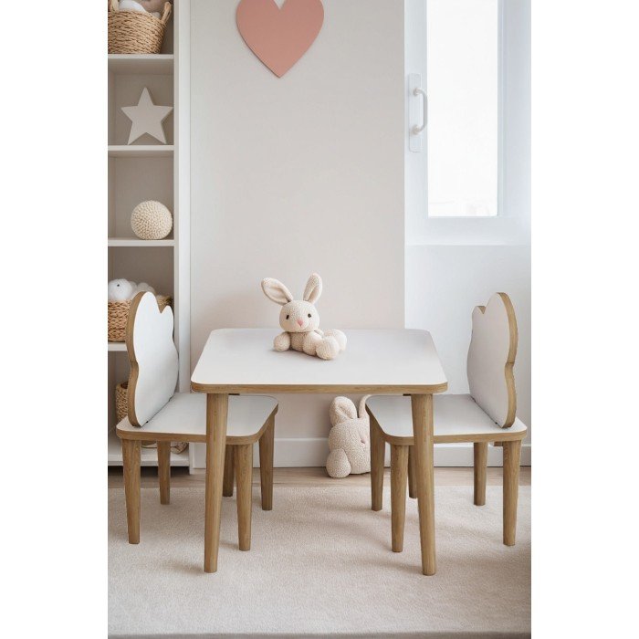 Yaz Sil Yüzeyli Çocuk Aktivite Masa ve Sandalyesi - 1 Masa 2 Sandalye