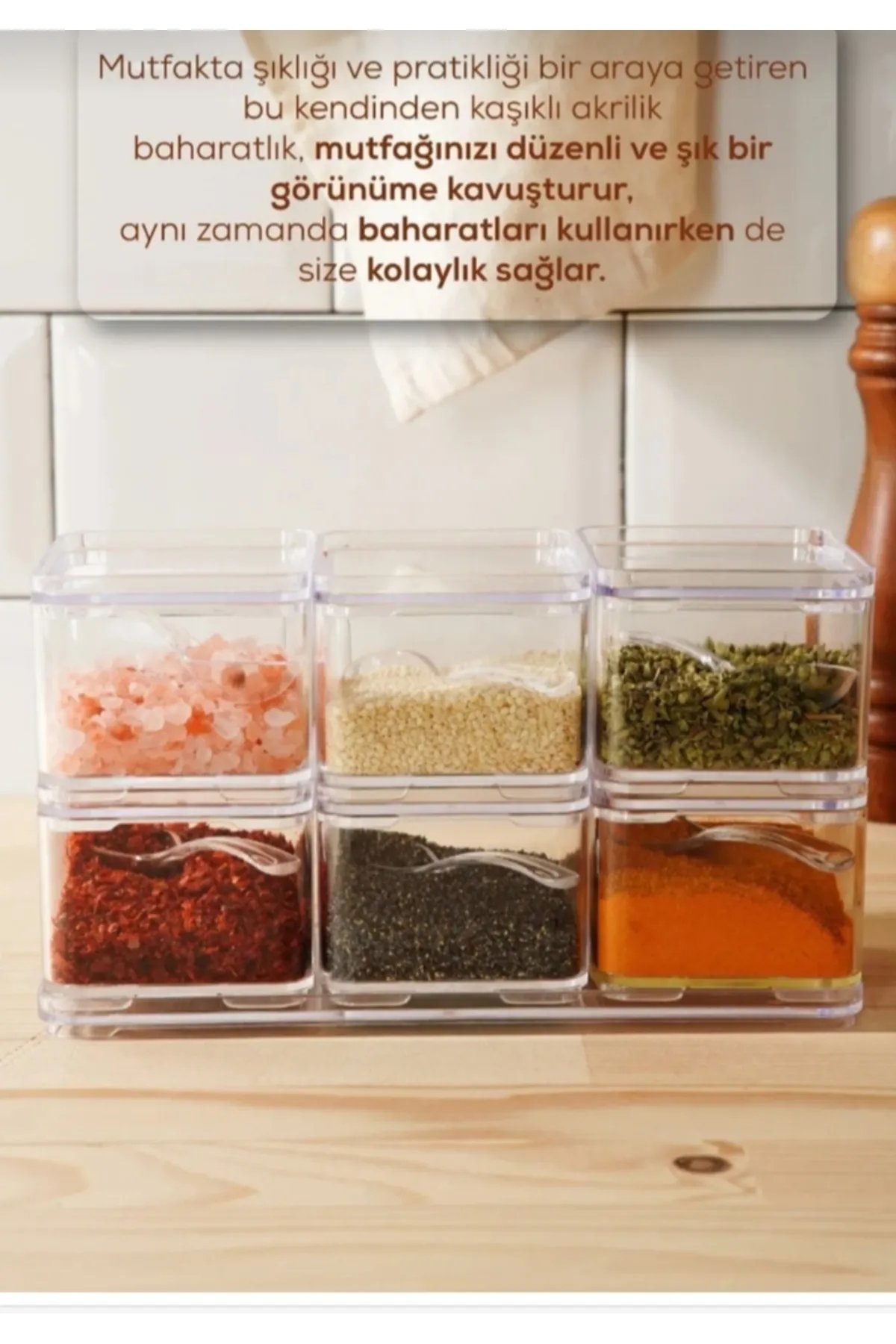 Akrilik baharat takımı saklama kabı buzdolabı düzenleyici Akrilik baharat takımı saklama kabı buzdolabı düzenleyici