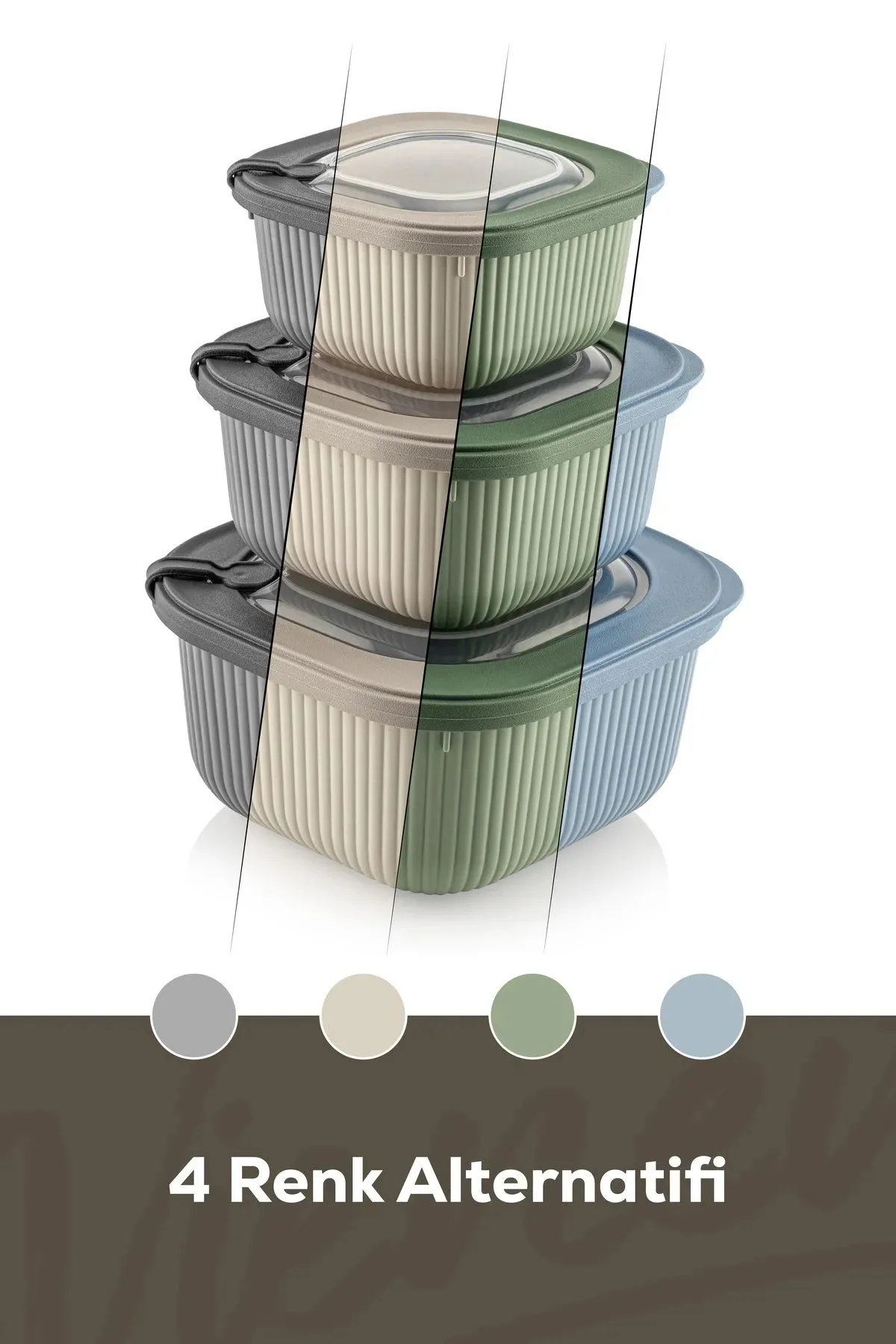 3'lü Hava Geçirmez Saklama Kabı Seti 3'lü Hava Geçirmez Saklama Kabı Seti