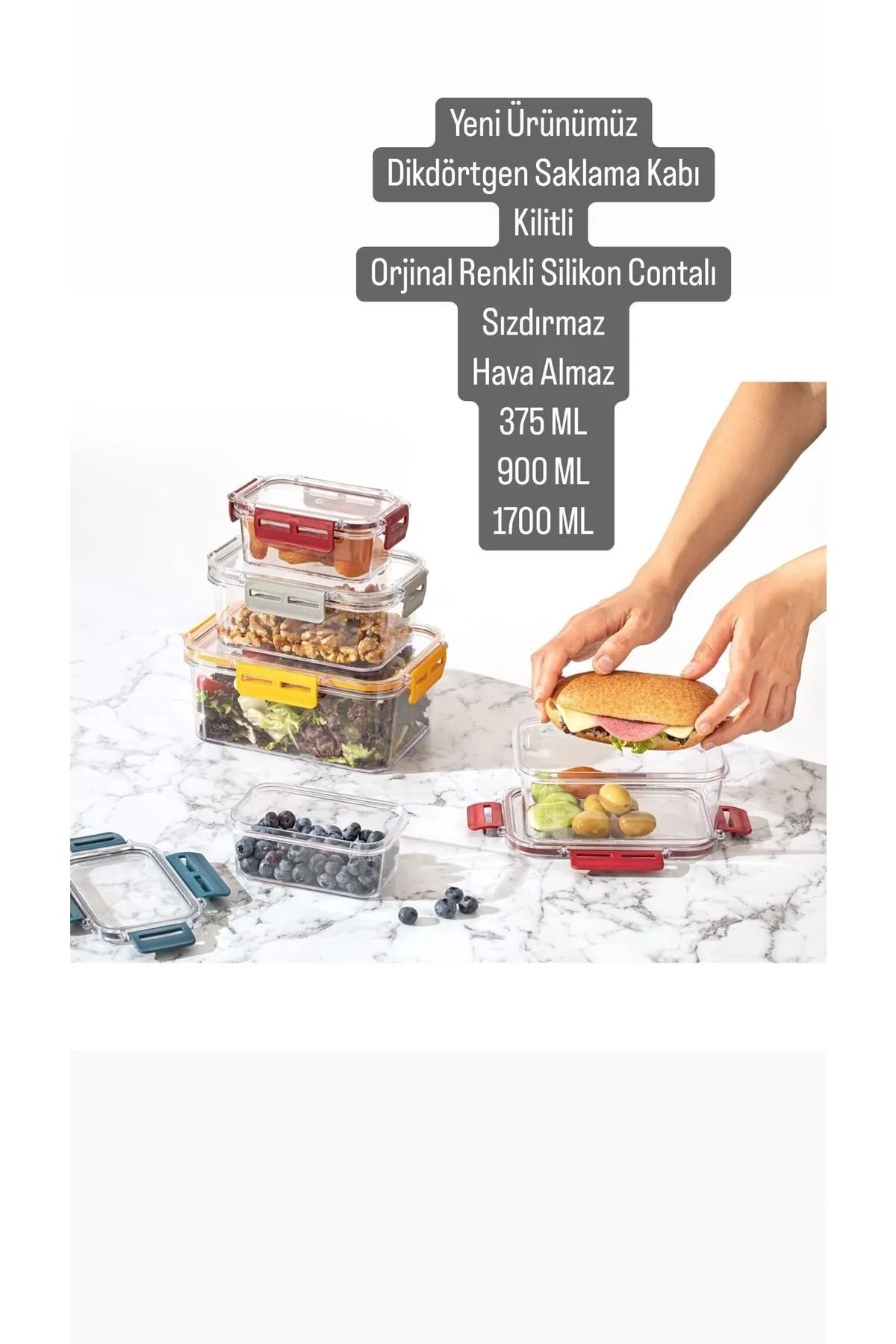 3'lü Contalı Hava Almaz Kapaklı Saklama Kabı - Sızdırmaz Kahvaltılık Erzak Saklama Kabı Seti 3'lü Contalı Hava Almaz Kapaklı Saklama Kabı - Sızdırmaz Kahvaltılık Erzak Saklama Kabı Seti