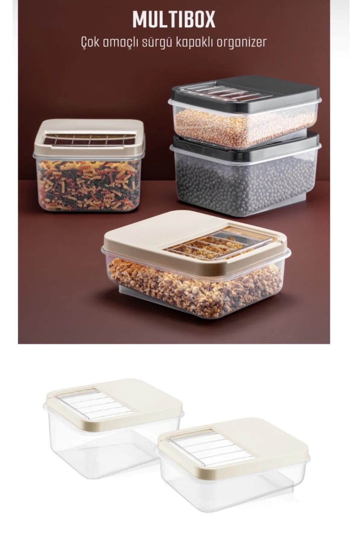 3'lü Mega Boy Kayar Kapaklı Un ve Bakliyat Saklama Kabı - Çay Saklama Kutusu 8 Lt Multibox 3'lü Mega Boy Kayar Kapaklı Un ve Bakliyat Saklama Kabı - Çay Saklama Kutusu 8 Lt Multibox