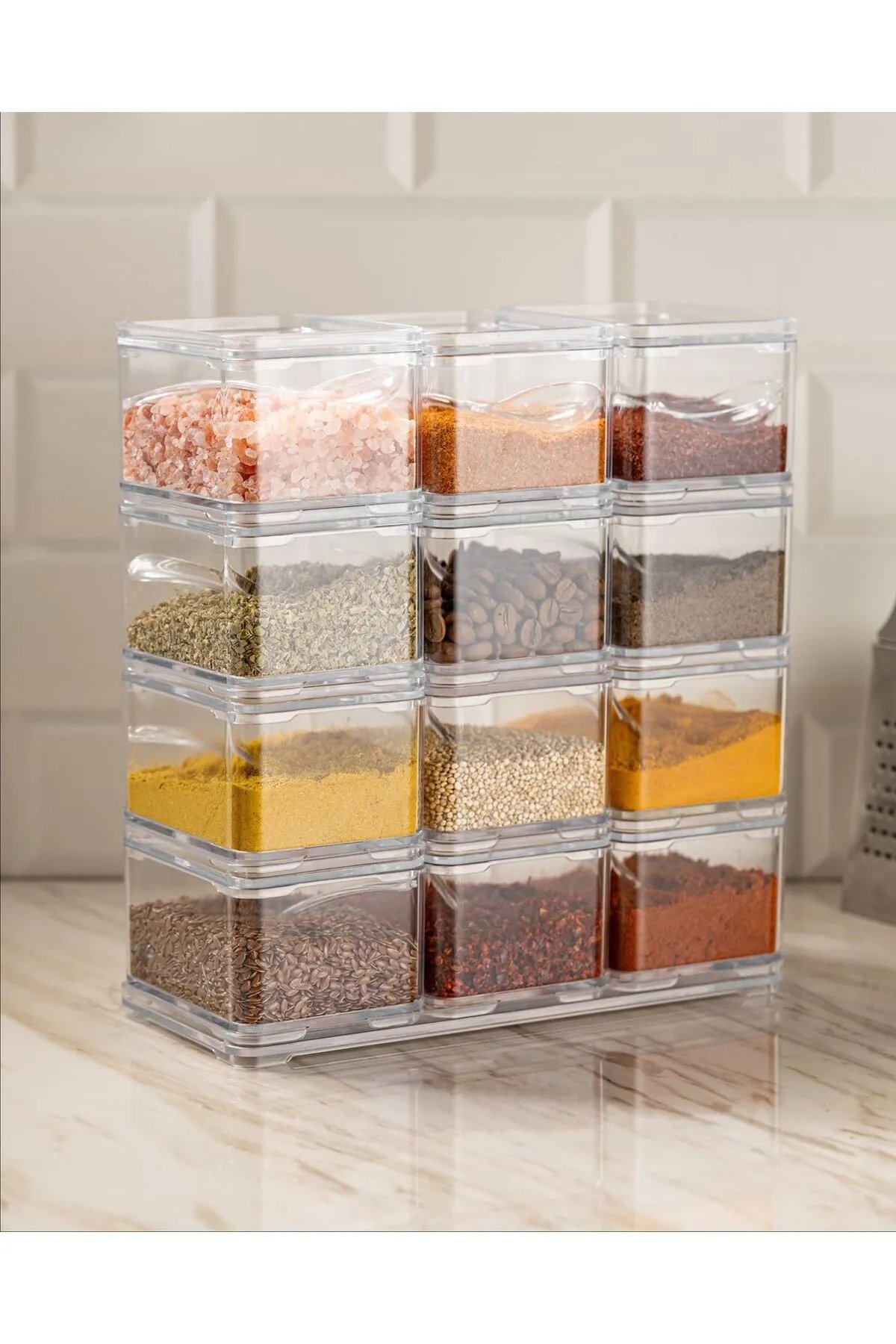 12 Adet Kaşıklı Şeffaf Bahartlık