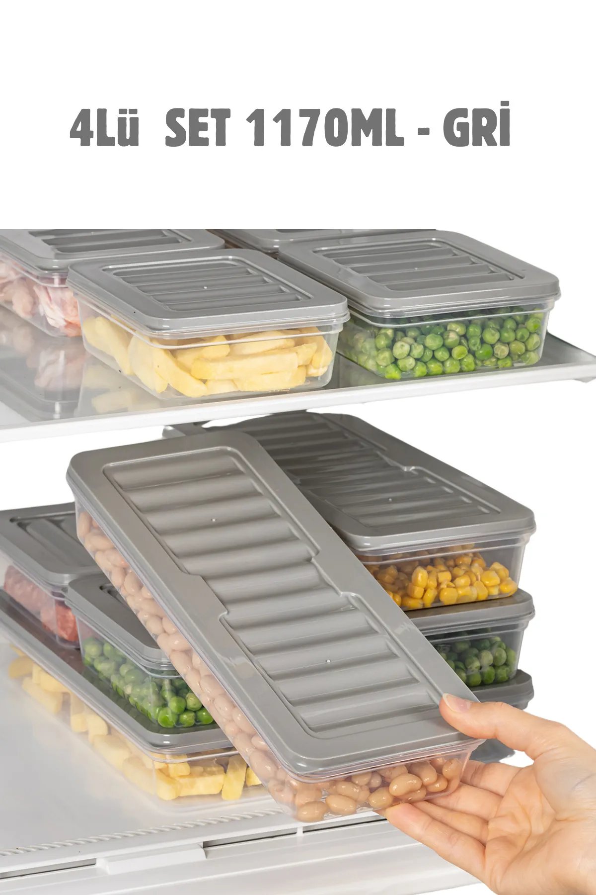 FreshBox Buzdolabı & Buzluk Düzenleyici Saklama Kabı 4lü 1170ml Set FreshBox Buzdolabı & Buzluk Düzenleyici Saklama Kabı 4lü 1170ml Set