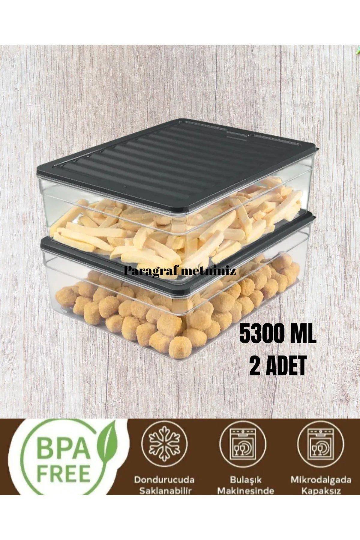 Saklama Kabı Buzdolabı Düzenleyici 5300 ml 2 Adet Saklama Kabı Saklama Kabı Buzdolabı Düzenleyici 5300 ml 2 Adet Saklama Kabı