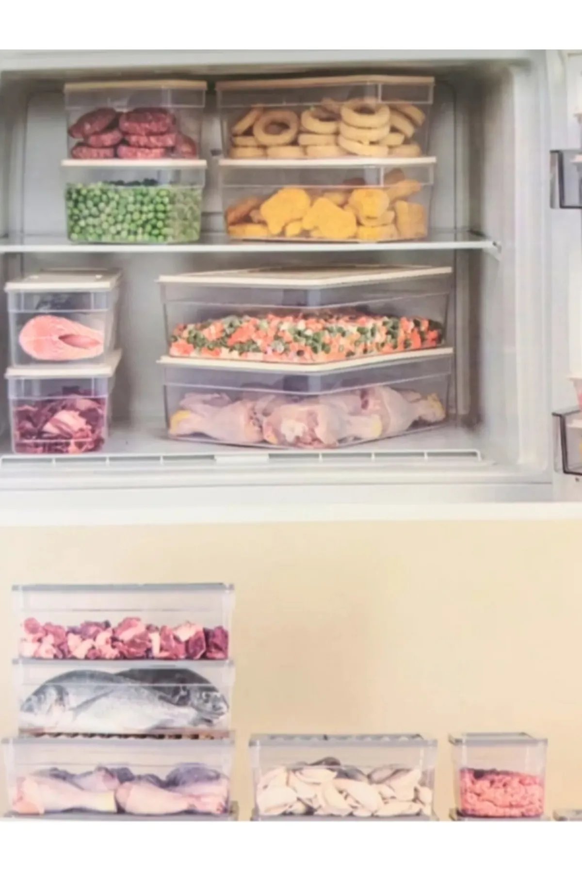 Buzdolabı Düzenleyici Difriz Uyumlu Saklama Kabı, 5300 ml Derin Buzluk Kabı Buzdolabı Düzenleyici Difriz Uyumlu Saklama Kabı, 5300 ml Derin Buzluk Kabı