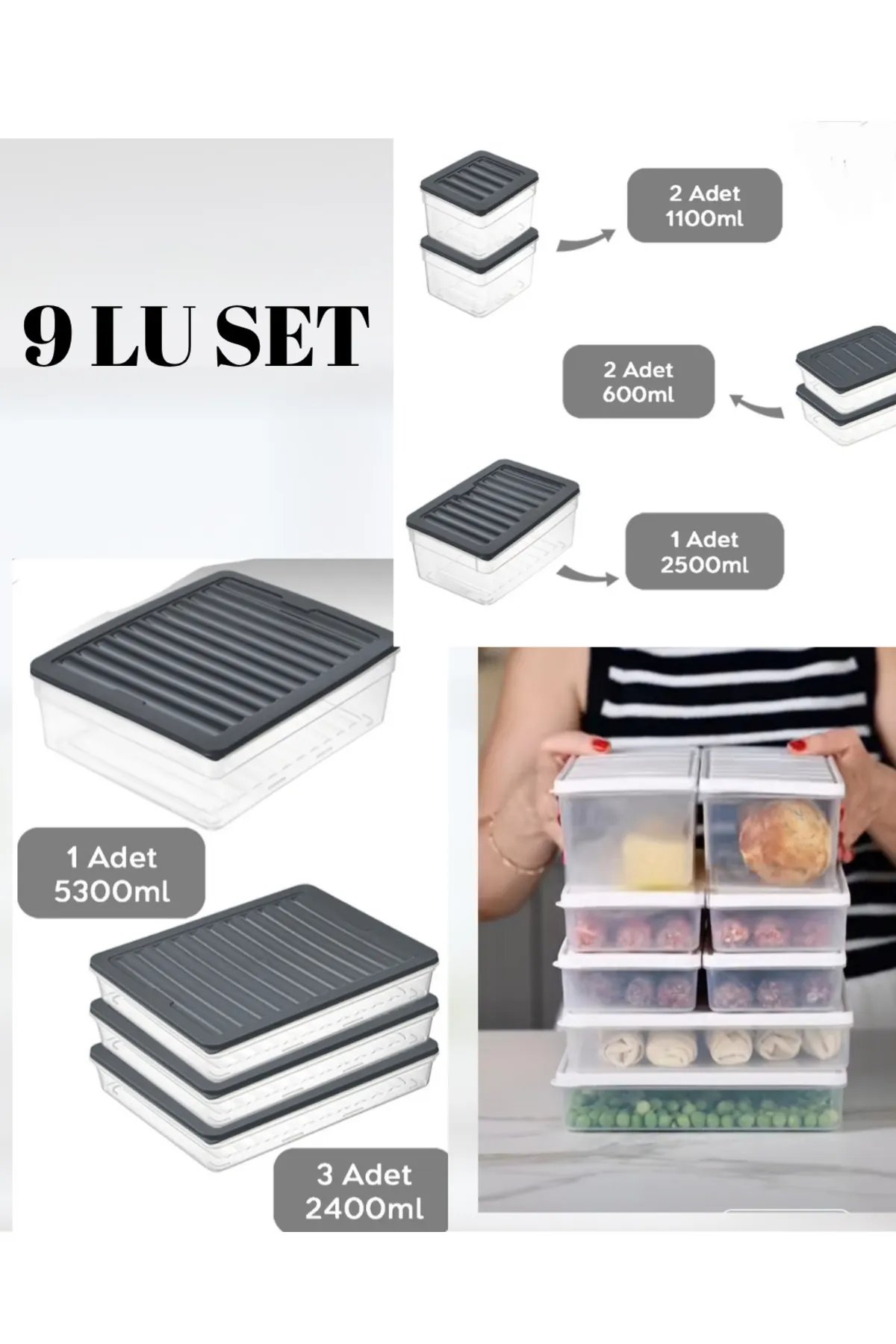 Buzdolabı organizer set buzdolabı düzenleyici difriz uyumlu saklama kabı Buzdolabı organizer set buzdolabı düzenleyici difriz uyumlu saklama kabı