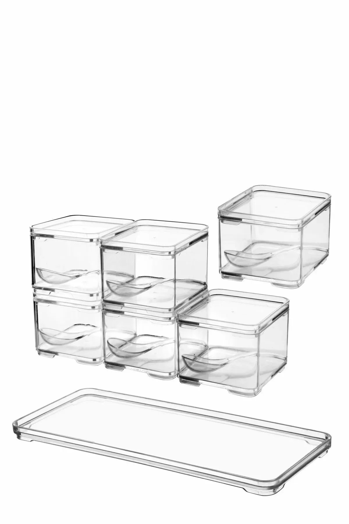 6'lı Stantlı ve Kaşıklı Baharatlık 6'lı Stantlı ve Kaşıklı Baharatlık